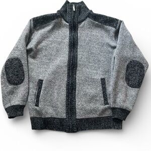 YeoKou Men's Gray and Black Zip-Up Sweater